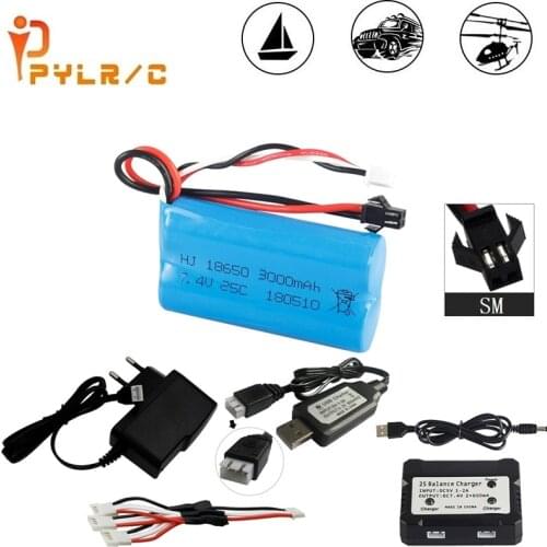 7.4V 18650 1500mAh/2200mah/3000mah Battery for WPL MN99S D90 U12A S033g Q1 H101 SM 7.4V Battery Rc Boats Cars Tanks Drones Parts