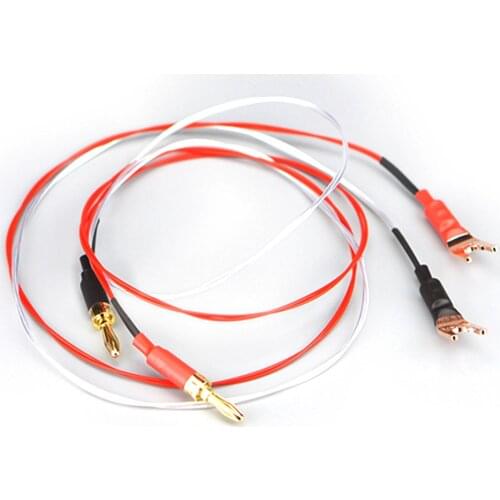 Audiophile 4N Silver Plated Super Tweeter Speaker Cable & Copper Spade PLUG or BANANA PLUG - ( 4 Pcs ) - Super Treble Sound
