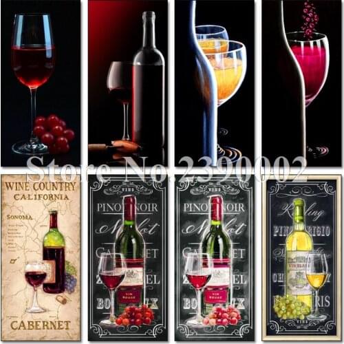 Flower scenery Full Drill 5D DIY Diamond Painting Grape Wine Embroidery Cross Stitch Diamond Mosaic Home Decor Pattern Gift