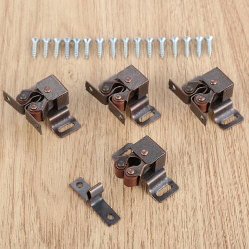 DRELD 4pcs Iron Furniture Magnet Closer Damper Buffer Cabinet Roller Catches Door Stopper Furniture Hardware 43*28mm with Screws