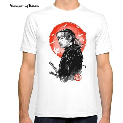 New summer Men Japanese T-shirts Ghost Samurai Anime Graphic Print Summer Tshirts Streetwear Ulzzang Harajuku T-Shirt