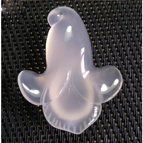 Chalcedony Natural ice orchid male and female lily necklace agate jade pendant