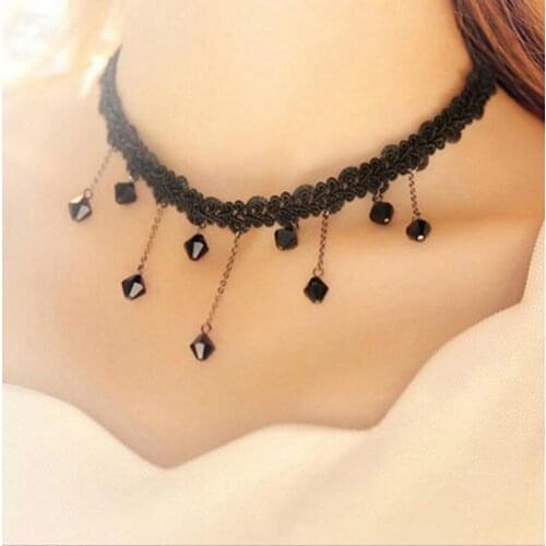 JINGLANG Fashion Black Lace Chocker Necklace Short Necklaces For Women Jewelry Valentines Gifts Necklace Women 2017