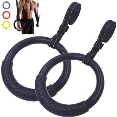 ABS Gym Rings Gymnastics Rings with Adjustable Webbing Straps Foam Handle For Muscle Exercise Fitness Crossfit Pull Ups Training