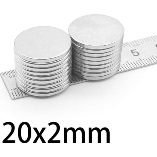 5-50pcs 20x2mm Super Powerful Strong Magnetic 20mmx2mm Permanent Neodymium Magnets 20*2mm Round Magnet 20*2