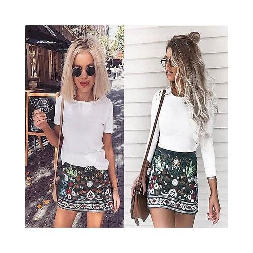 New Women Ladies Fashion Summer Beach Casual Floral High Waist Short Mini Skirt Lady Womens Print Skirts Clothing DAILY