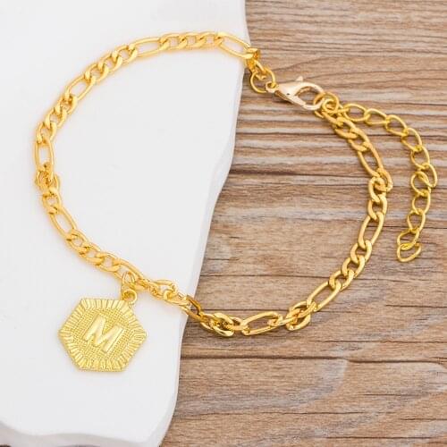 Fashion Gold Color 21cm + 10cm Extender Chain / A-Z Initial Letter Anklet For Women Alphabet Jewelry Gifts Foot Chain Girl 2020