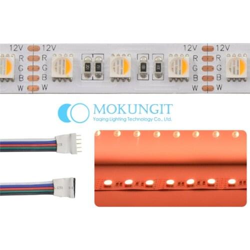 Mokungit DC12V 24V 5050 SMD Led Strip Light RGBW RGBWW 4 Colors in 1 Chip Waterproof Flexible RGB + White Warm White decoration