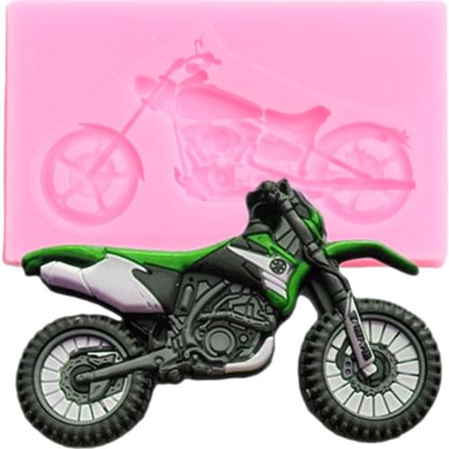Motorcycle Silicone Mold Cupcake Topper Fondant Cake Decorating Tool Cookie Baking Chocolate Gumpaste Molds Polymer Clay Moulds