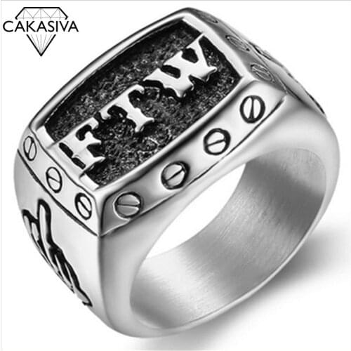 Vintage Punk Style Mens Thai Silver Black Ring Gift Jewelry Ring Wholesale