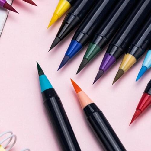 Watercolor Brush Pen Set 20/ 24/ 48 Color Portable Nontoxic Soft Nylon Pen Tip With One Pen For Calligraphy Painting