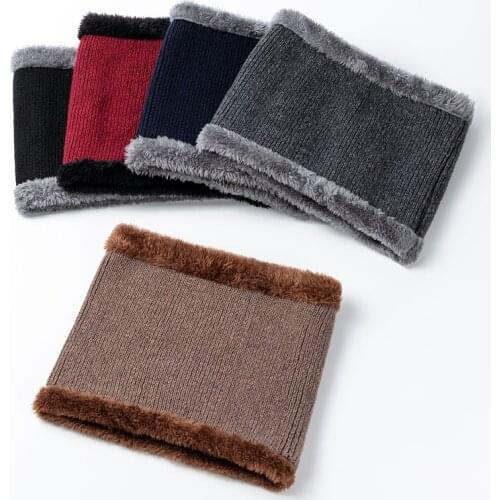 2022 New Neck Scarf Winter Women Men Solid Knitting Collar Thick Warm Velveted Rings Scarves High Quality Wool Muffler