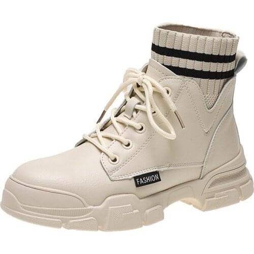 New Women Girl Martin Snow Boots Boots Korean British Style Woman Leather Sneakers Casual Womens Boot Trend