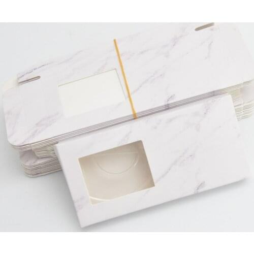Wholesale 50/pcs False Eyelash Packaging Left Window Box Lash Boxes Packaging Custom Logo Faux Mink Eyelashes Bulk Case Supplies