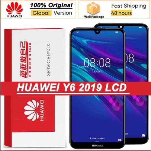 100% Original 6.09'' for Huawei Y6 2019 LCD with frame Y6 Pro 2019 Display Touch Screen Digitizer Y6 Prime 2019 Repair Parts