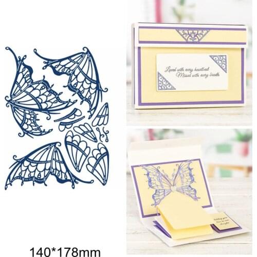 Beautiful Mix Butterfly Wing Hollowed Lace Greet Cards Metal Cutting Dies DIY Making Paper Scrapbook Craft New Stencil 2019 Dies
