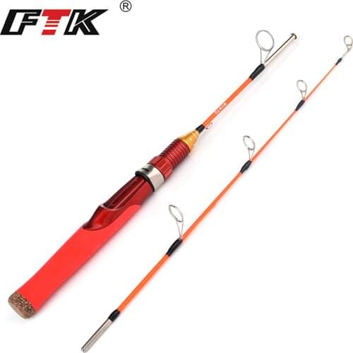 FTK Portable Pocket Mini Winter Ice Fishing Rod Hard Rod with Ice Fishing Reel Set C.W. 20-40G Winter Ice Fishing Rod Carp