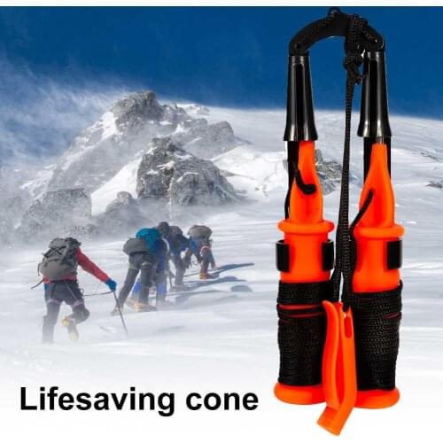 Portable Winter Ice Pick Outdoor Camping Fishing Pick Chisel Safety Life Saving Hand Tool With Whistle Lanyard