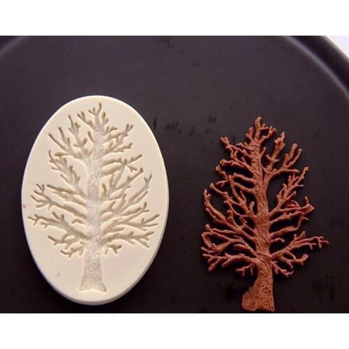PRZY New Year Christmas Fondant Molds Cake Mold Silicone Mold Tree Wild Trunk Diy Cake Decorations Soap Making Decorated Moulds
