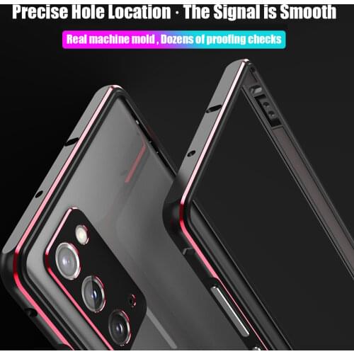 Luxury Bumper Metal Frame Phone Shell For Samsung Note 20 Ultra Cases Dual Color Aluminum Frame For Note 20 Protect Cover Fundas