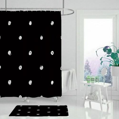 Modern bathroom waterproof shower curtain fashion geometric pattern shower curtain polyester toilet separate curtain