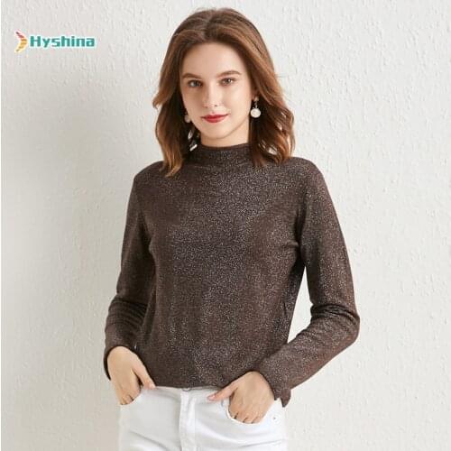 New Style Sweater Womens Half High Collar Pullover Bottomed Sweater