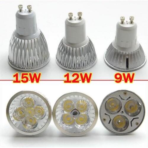 Ultra Bright dimmable 9w 12W 15w GU10 LED Bulbs Spotlight High Power gu 10 led Lamp Day White LED SPOT Light