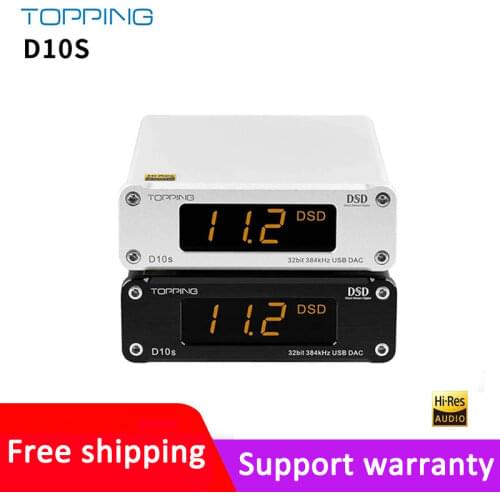TOPPING D10S MINI USB DAC AMP CSS XMOS XU208 ES9038Q2M DSD256 PCM 384kHz Audio Amplifier Decoder D10 S