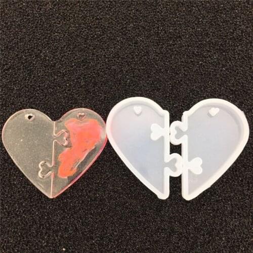 2Pcs Heart locks for lovers Pendant Liquid Silicone Mold DIY Epoxy Resin Mould Jewelry Tools