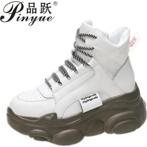 Quality Chunky Platform Outdoor Sneakers Women Winter Warm Super High Heels Casual Shoes Woman Height Increasing Boot Mujer