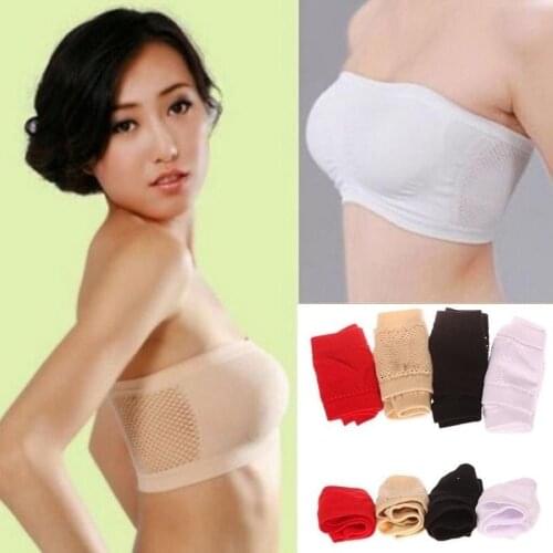 Womens Sport Soft Seamless Strapless Top Breathable Bras Bandeau Boob Tube Underwear NYZ Shop