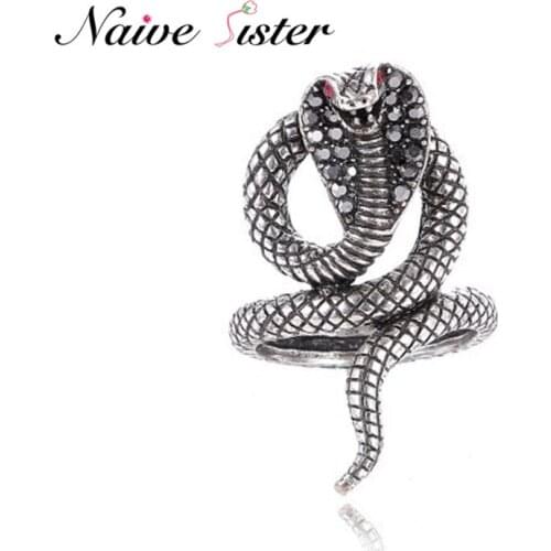 Twisted Snake Ring Fashion Cobra Rings For Women Animal Jewelry Size 7-9 Punk Design Red Eyes Cubic Zirconia Gift Vintage Bijoux