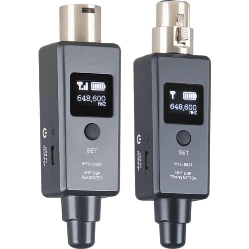1 Pair Microphone Wireless System Micphone Wireless Transmitter System UHF DSP Transmitter & Receiver Mic/Line Two Modes