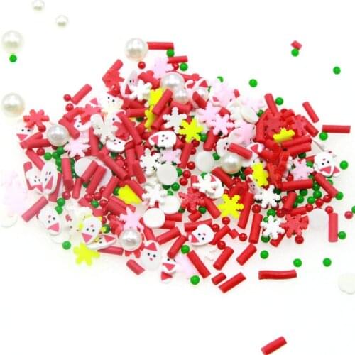 20g Slime Halloween Granule Polymer Clay Pearl Beads DIY Jewelry Fillings Stuff Avocado Slice Christmas Nail Art Decor Accessory