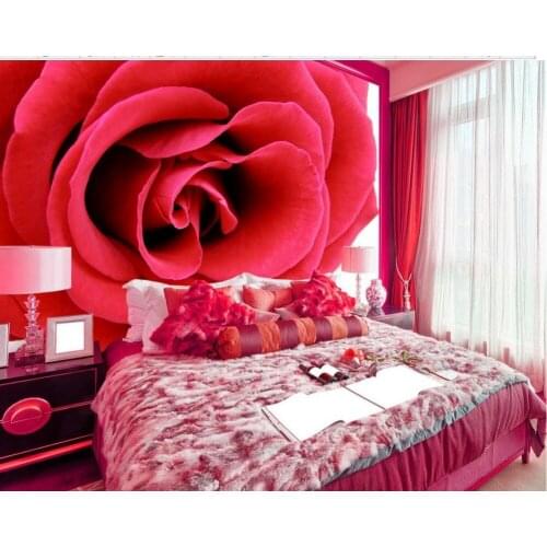 Custom 3d wallpaper Rose bed head murals wallpaper 3d flower photo wall murals wallpaper bathroom 3d wallpaper