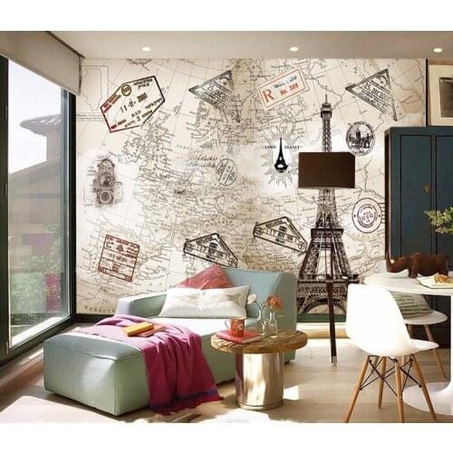 Bacal European retro world map personalized custom wall paper murals wallpaper 3D living room TV backdrop 3d kids room paper