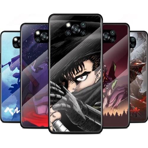 Anime Berserk Guts Tempered Glass Cover For Xiaomi Poco X3 NFC F3 M2 X2 F2 Redmi K20 K30 K40 Pro Plus Phone Case