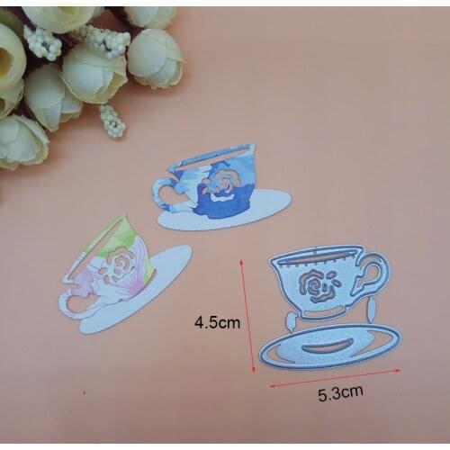 Flower floral Afternoon Tea cup 2018 New Cutting Dies punch Scrapbooking Dies Metal Embossing Stamps and die for Card Making DIY