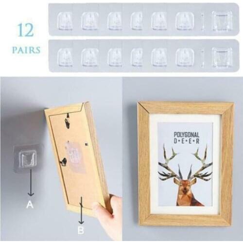 Hot Sale Self Adhesive Double-sided Hook Punch-free Double-sided Stickers Without Trace Hooks Waterproof Anti-slip Wall Hooks