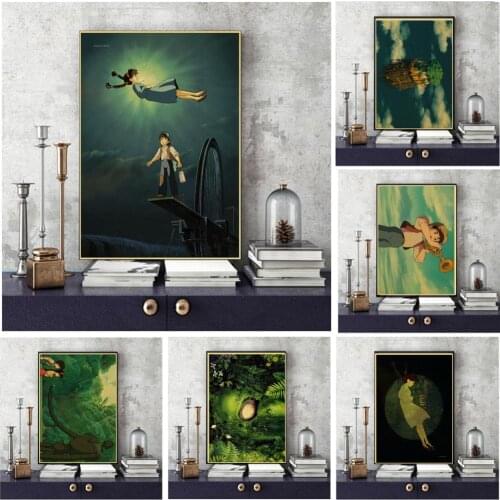 Miyazaki Hayao Laputa: Castle in the Sky Retro Poster Vintage poster Wall Decor For Home Bar Cafe for kid room