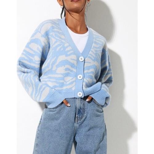 Jastie Women Sweater Cardigan Winter Stripe Georgette Top Casual Cardigans Chic Boho Fashion Winter Knit Jacket sueters mujer