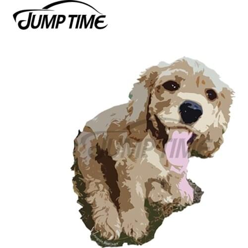 JumpTime 13 x 4.3cm For Spaniel Pup Graphic Scratch-Proof Motorcycle Car Stickers Personality Cartoon Decal Vinyl Car Wrap
