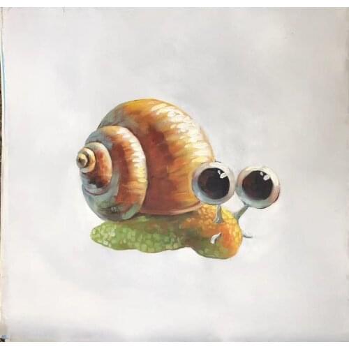Snail White Background Animal Handmade Oil Painting Living Bedroom Restaurant Decoration Picture Wall Art Handmade Oil Painting