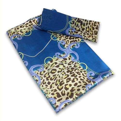 Beautiful Satin Fabric African Wax Prints 2021 Latest 2+4Yard Soft Chiffon Fabric For dress Pure Silk Fabric For Patchwork B2-A4