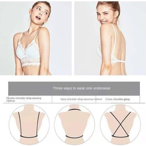 French Style Sexy Open Back Lace Brassiere Ultrathin Backless Seamless Bras Low Back Invisible Bras Women Lingerie Underwear