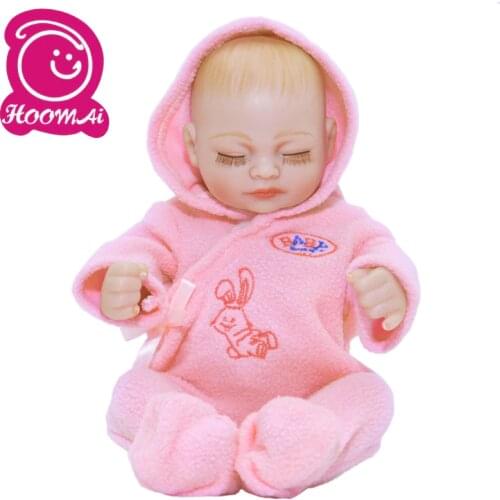 55CM Lifelike Bebe Reborn Baby Tiny Sleeping Dolls Full Silicone Vinyl Newborn Babies Toy Childrens Day Kids Xmas Gifts 10 Inch