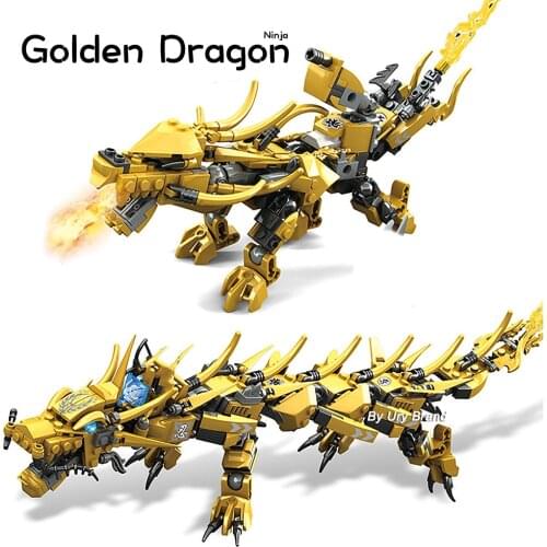 Ninja Series Golden Dragon Fighting Mech Creator Dragon 2 in 1 Set Ninja Figures DIY Gift Building Blocks Kids Toy For Children