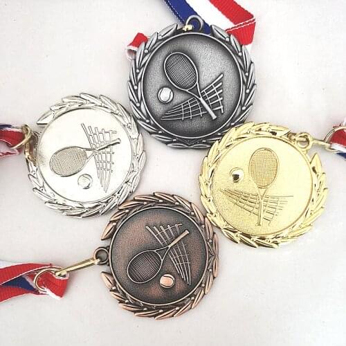 4 Color Tennis Match Medals Souvenir Fans Zinc Alloy Official Sport Match Adward The School Sports Meeting Medal Award5.0CM
