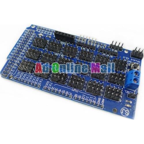 MEGA Sensor Shield V1.0 V2.0 MEGA 2560 Support IIC Bluetooth SD Robot Parts Mega2560 Sensor Shield For Arduino 10PCS/LOT