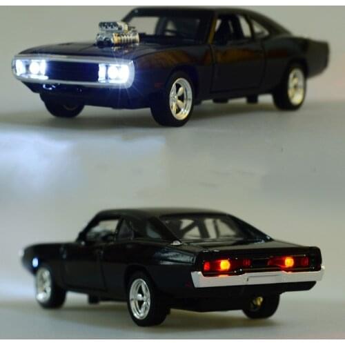 1:32 Charger Car Model Diecast Alloy Horses Muscle Vehicle Models With Sound Lighting Toy Gift For Collection